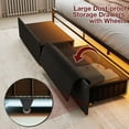 thumbnail image 2 of ARICOEASY Queen Size Bed Frames with Storage Headboard, LED Lights, USB/Type-C Charging Station, Dustproof Drawers, Ergonomic Design, No Box Spring Needed, Dark Grey, 2 of 7