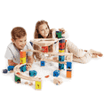 thumbnail image 3 of Hape Quadrilla Whirlpool Wooden Marble Run Race Maze Construction Building Set, 3 of 5