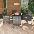 thumbnail image 1 of vidaXL 5 Piece Garden Dining Set with Cushions Poly Rattan Grey, 1 of 5