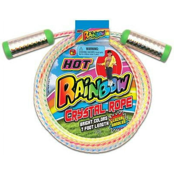 Rainbow Crystal Jump Rope Lazer Handles 7 Foot Long