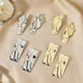 thumbnail image 7 of 4 Pairs Geometric Statement Earrings for Women Gold Sliver Irregular Sequins Stud Earrings Metal Geometric Earrings Large Rectangle Fashion Minimalism Simple Modern Earrings Trendy Jewley, 7 of 7