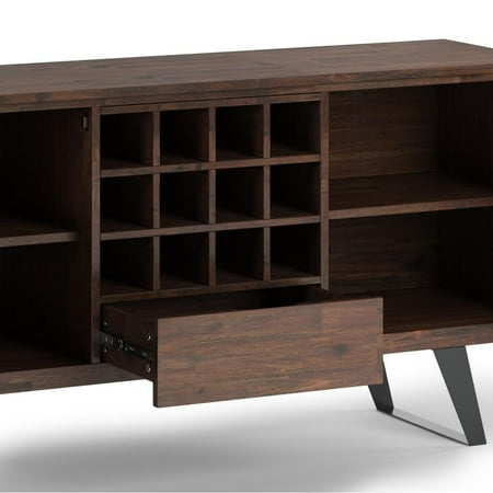 Simpli Home - Lowry Sideboard Buffet with Wine Rack - Distressed Charcoal Brown