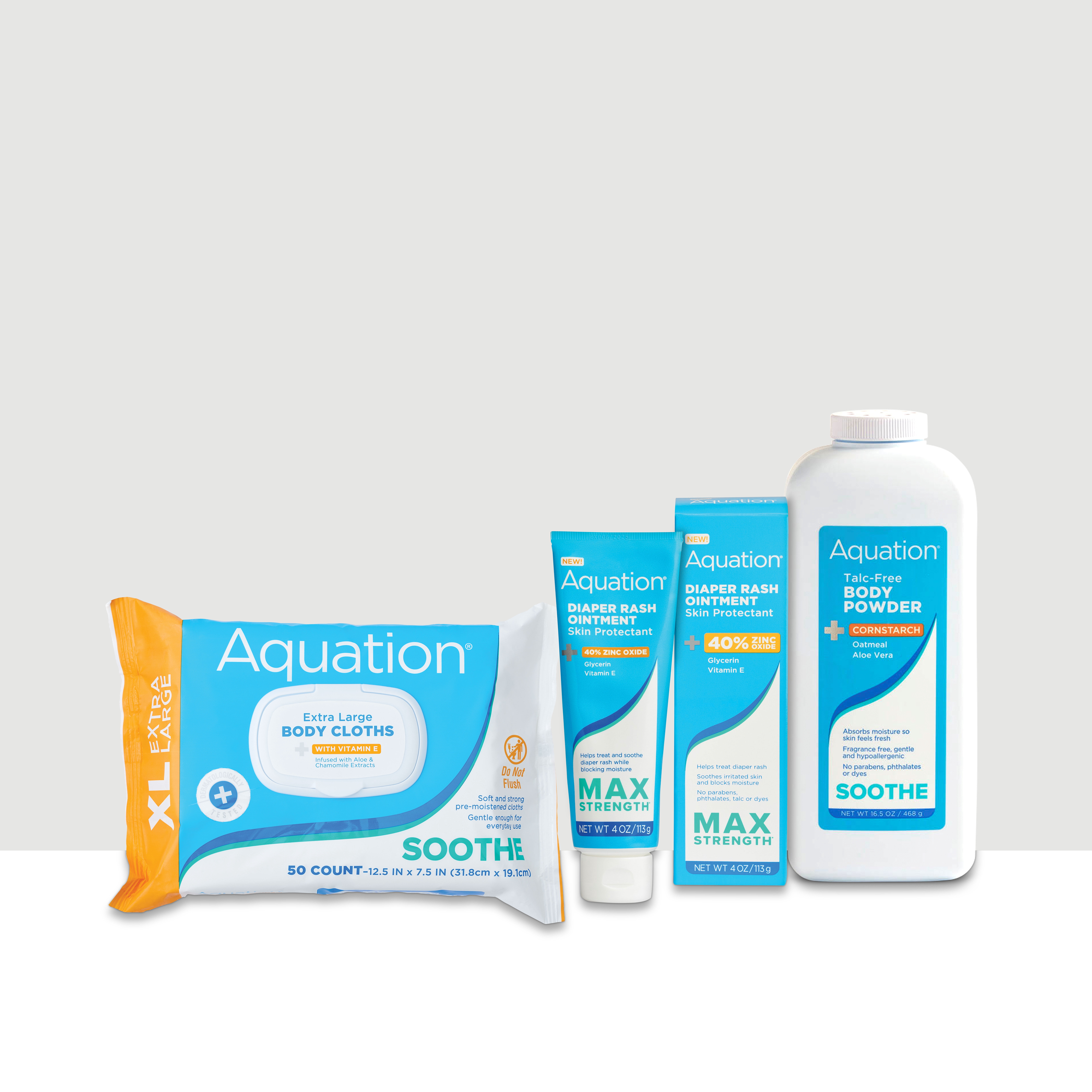 (2 pack) Aquation All Body XL Soft & Strong Body Cloths, Fragrance Free, 50 Count