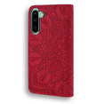 thumbnail image 3 of Galaxy Note 10 Case Wallet, Allytech Slim Fit PU Leather Mandala Embossed Cards Cash Pocket Folio Flip Stand Shock-Absorption Wallet Case Cover for Samsung Galaxy Note 10, Red, 3 of 13