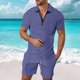 thumbnail image 1 of WILLBEST Pantalones Cortos para Hombre, Trajes para Uso Diario, Conjuntos Ajustados, Transpirables, para Primavera y Verano, Atuendo Elegante para Socializar, Combinación con Zapatos., 1 of 4