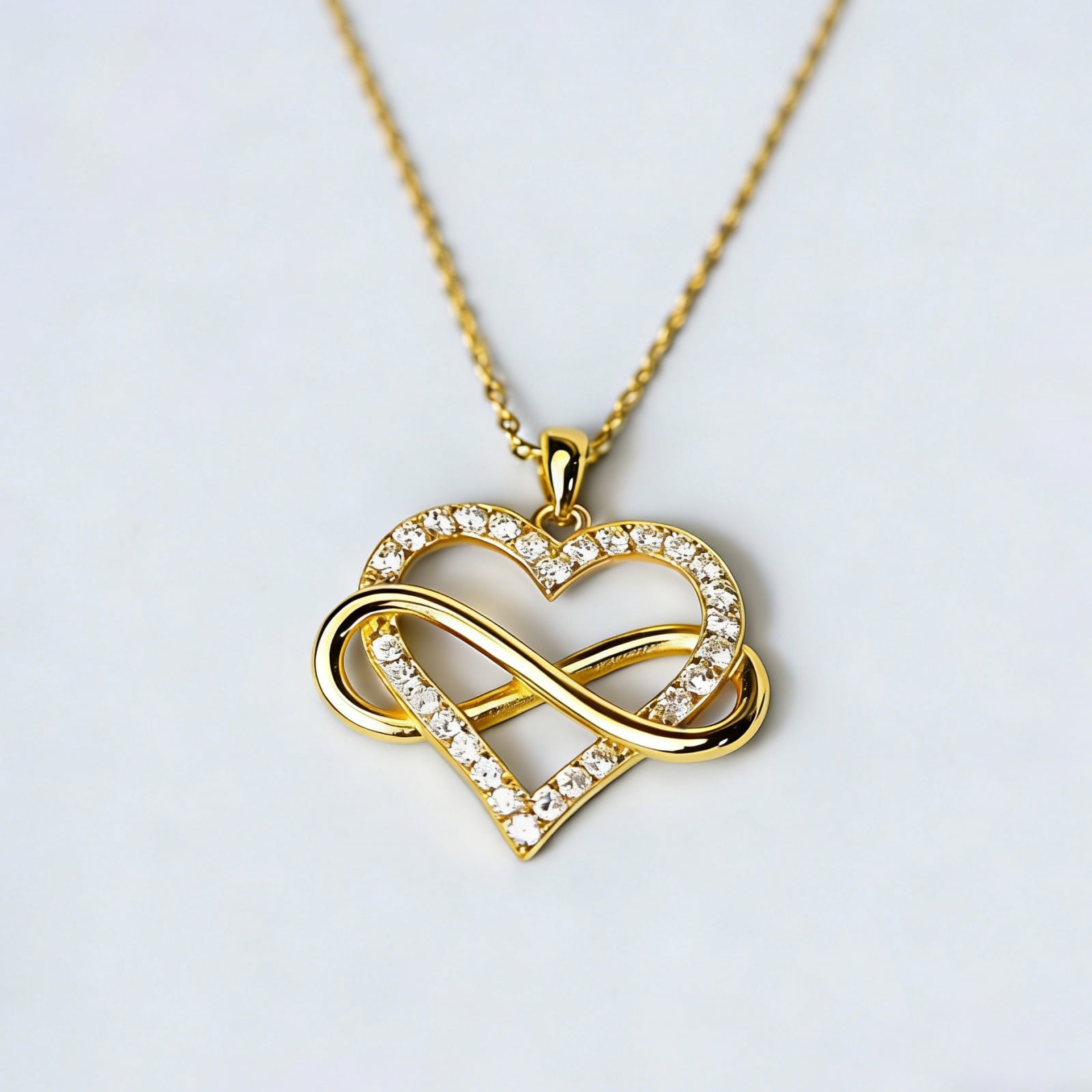 SFTING Necklaces for Woman Infinity Pendant Love Heart Necklace Silver 18K Plated Valentine Gift for Her