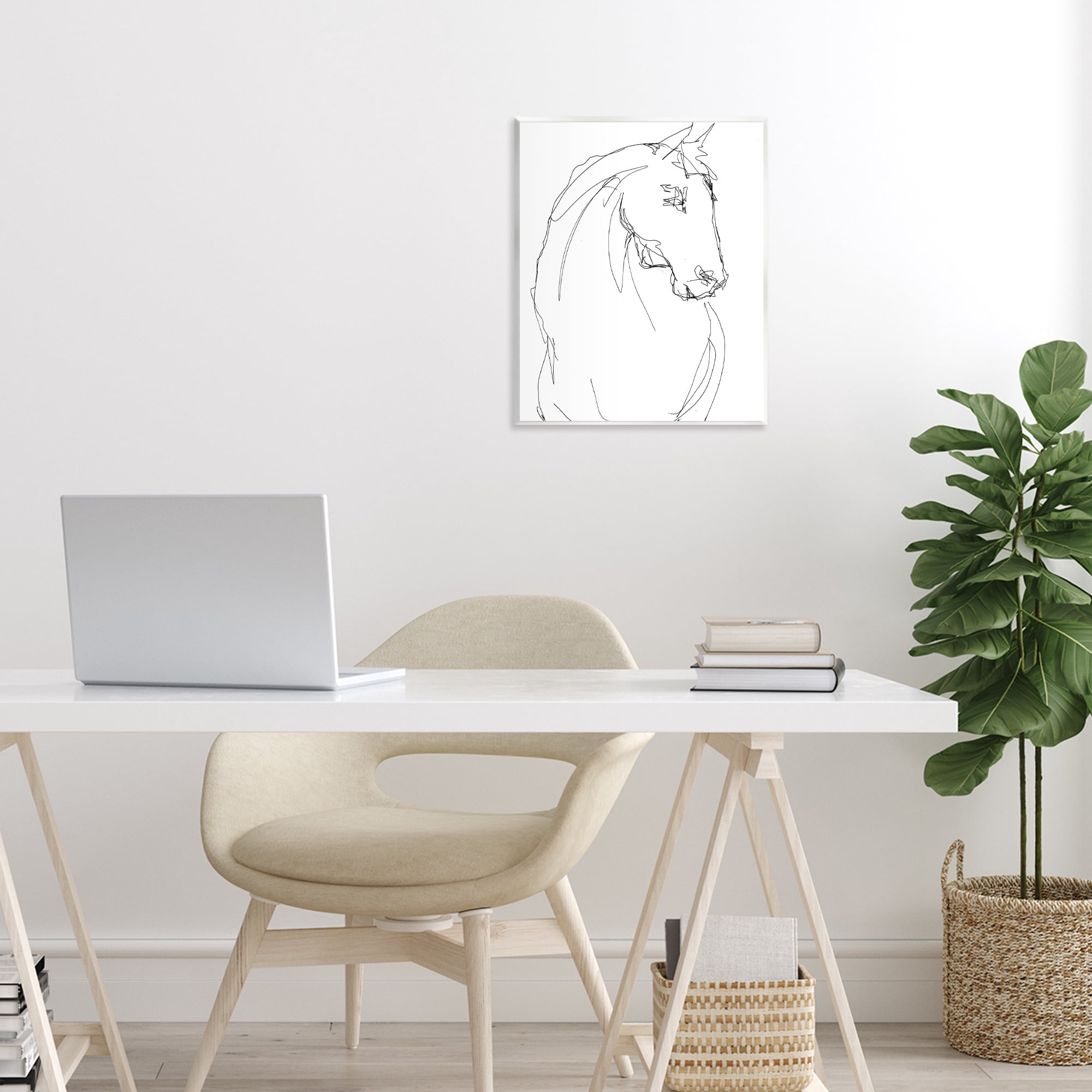 Stupell Industries Sketched Horse Contour Wall Plaque Art, design by Lorenzo Collective