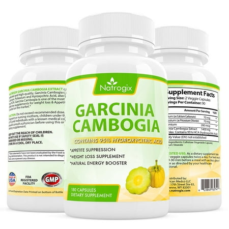(180 capsules végétales) pur à 95% HCA Garcinia Extrait de 1400mg - le plus puissant coupe-faim naturel et perte de poids supplément pour les femmes et les hommes - Imprégnée de potassium et de calcium