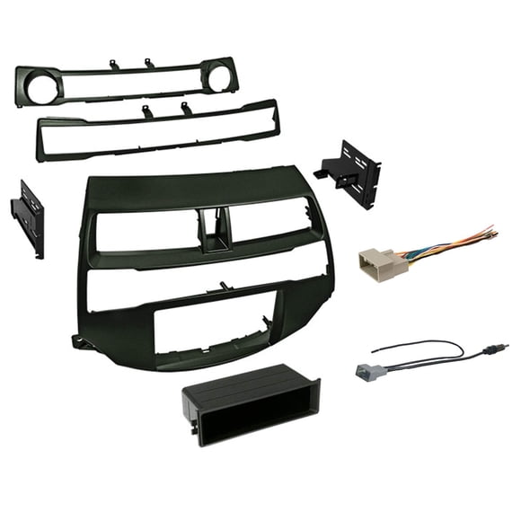 Double DIN Dash Kit for 2008-2012 Accord with Antenna Adapter & Harness⦠(Dark Grey Metallic) | Compatible with All Trim Levels
