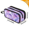 thumbnail image 3 of 3-Layer Zipper Pencil Case Pencil Pouch Large Capacity Pencil Pouch for Travel and Office Supplies Pastel in Shades Of Purple, 3 of 8