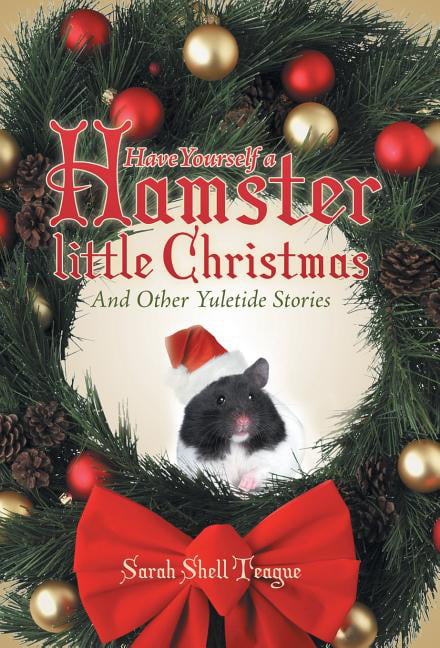 Hamster Eating Stash of Food Wood Christmas Tree Holiday Ornament 