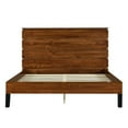 thumbnail image 6 of Full Bed Frame With Headboard,Six-Piece Mid-Century Modern Solid Wood Bed Frame,No Box Spring Needed Platform Bed,Brown, 6 of 7
