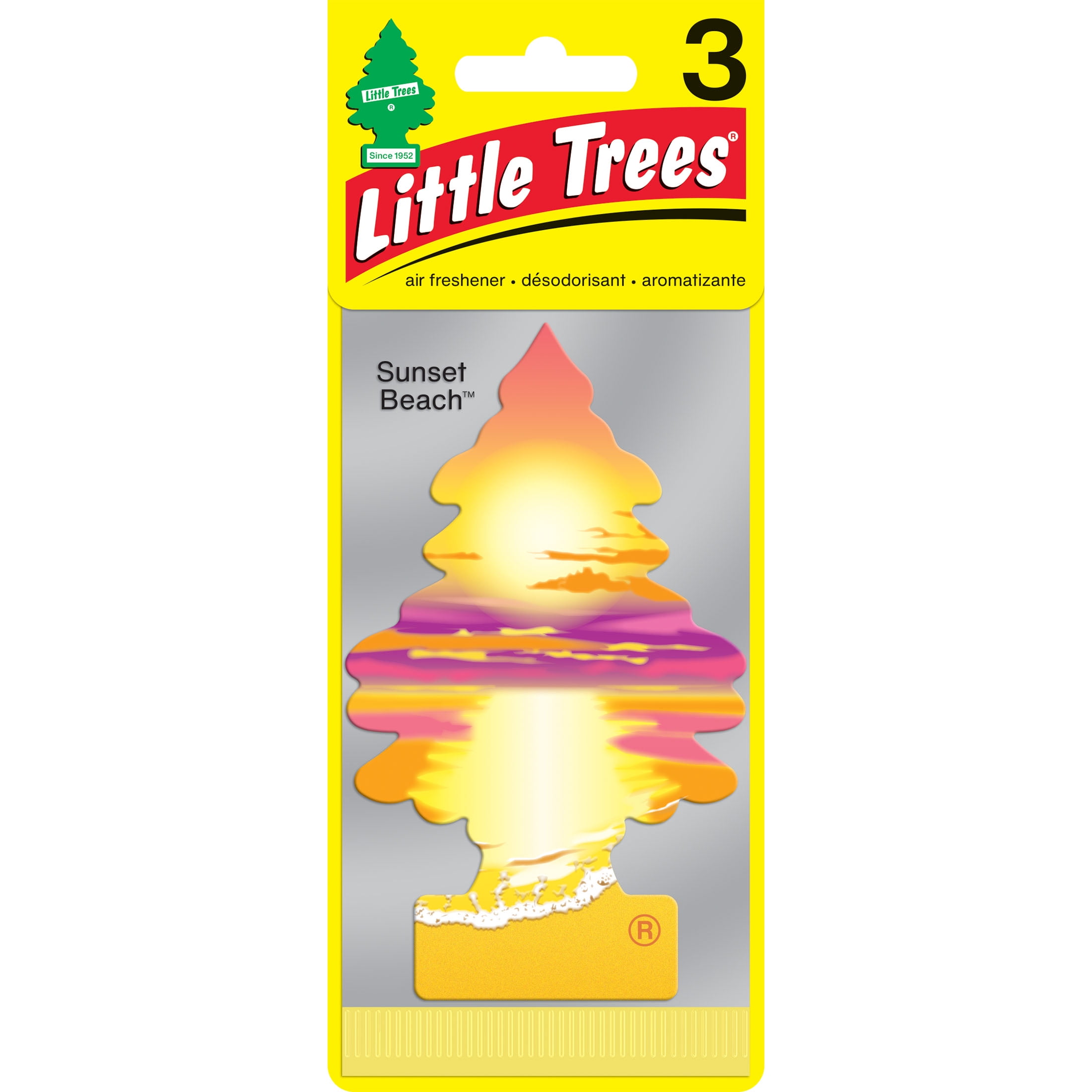 Little Trees Air Freshener Sunset Beach Fragrance 3-Pack