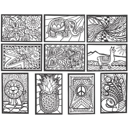 UPC: 0840614160659 | S&S Worldwide Mini Velvet Art Posters Set II  10 each of 10 Designs  Designs to Appeal to Everyone  Kids  Adults  Boys  Girls  Color With Markers or Colored Pencils  4  x 6  Cardstock  Pack of 100.