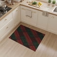 thumbnail image 2 of ODIKA 3'x5' Dark Red Geometric Tartan Dress Washable Area Rug Modern Diagonal Stripe With Bold Graphic Design for Hallway, Laundry Room, Non-Slip, Flatweave, Easy Care, 2 of 7