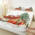 thumbnail image 3 of jejeloiu Cartoon Santa Claus Twin Sheet Sets,Merry Christmas Tree Twin Fitted Sheet,Xmas Gifts Flat Sheet For Girls Boys,Ultra Soft Home Decor,3 Pieces, 3 of 7