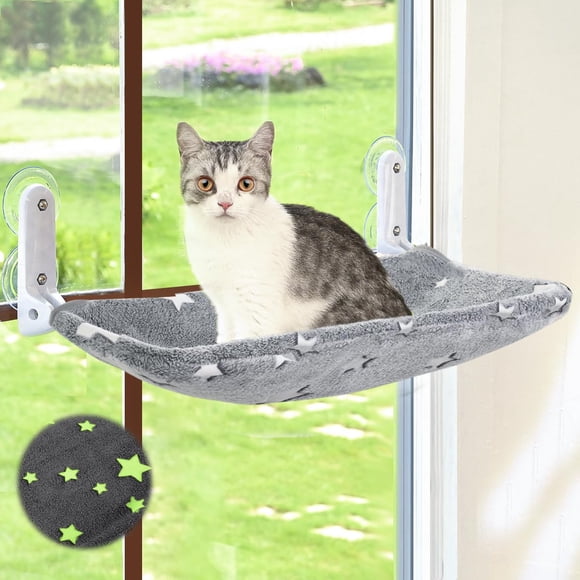 Reposera para Gato en Ventana Zoratoo Plegable y Sin Cables que Brilla en la Oscuridad