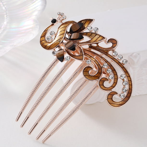 Peineta para el pelo de boda, accesorios para el cabello de novia con diamantes de imitación para novia y damas de honor, pieza para el pelo de boda(A7)(1 pieza)