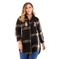 thumbnail image 1 of Women Plus Size Plaid Shirt Casual Blouse Tops Long Sleeve Shirt Top, 1 of 3