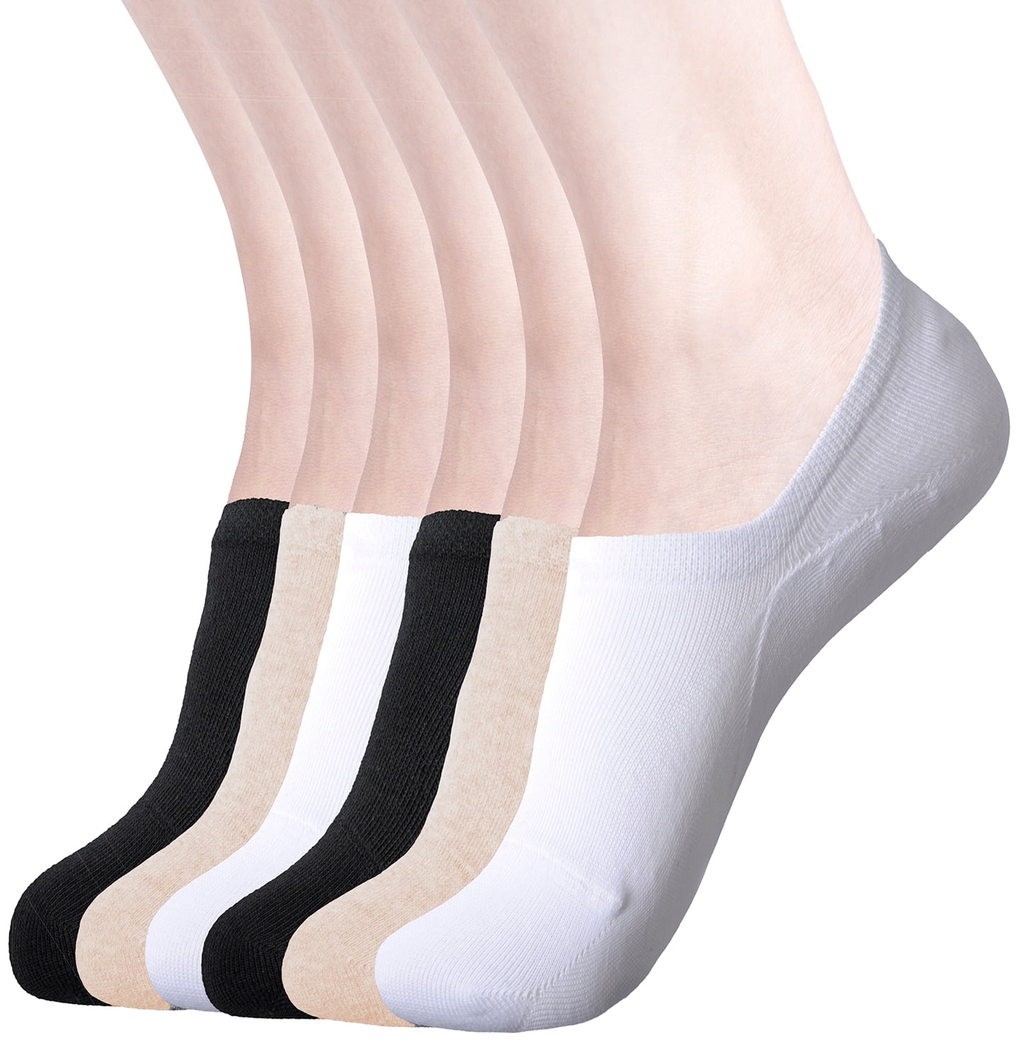 DIBAOLONG Womens No Show Socks Comfort Fit NonSlip Boat Socks Low Cut Socks 6 Packs