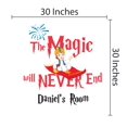 thumbnail image 3 of THE MAGIC - Kids Boys Bedroom Magic Quote Lettering Art Cartoon Character Flying Carpet Decoration Art Personalized Name Aladdin Themed Design Vinyl Wall Decal - The Magic Will Never End 30" x 30", 3 of 3