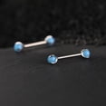 thumbnail image 5 of Woeilo G23 Titanium Nipple Jewelry Tongue Rings 14G Nipple Rings Bridge Piercing Jewelry Internally Threaded Nipple Bearbells Nipple Piercing Set for Women Men 1 Pair, 5 of 5