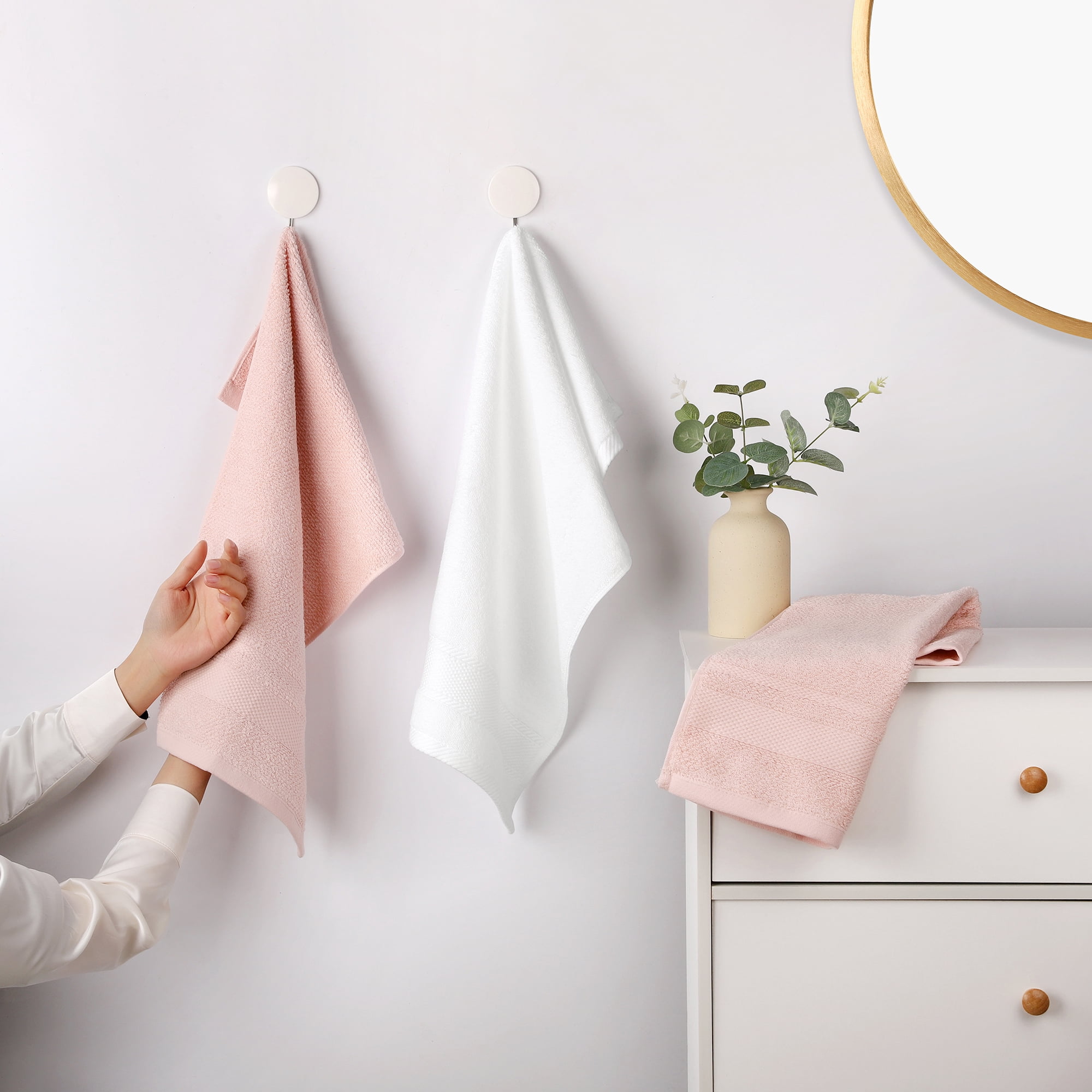 Unique Bargains Solid Hand Towels Cotton Absorbent Towel for Bath, Kitchen Brown 4-Piece