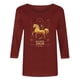 thumbnail image 5 of TaTaai Ladies 2026 New Year Graphic Print 3/4 Sleeve Blouse Round Neck Casual Top Holiday Celebration Festive Party Attire Gift, 5 of 5