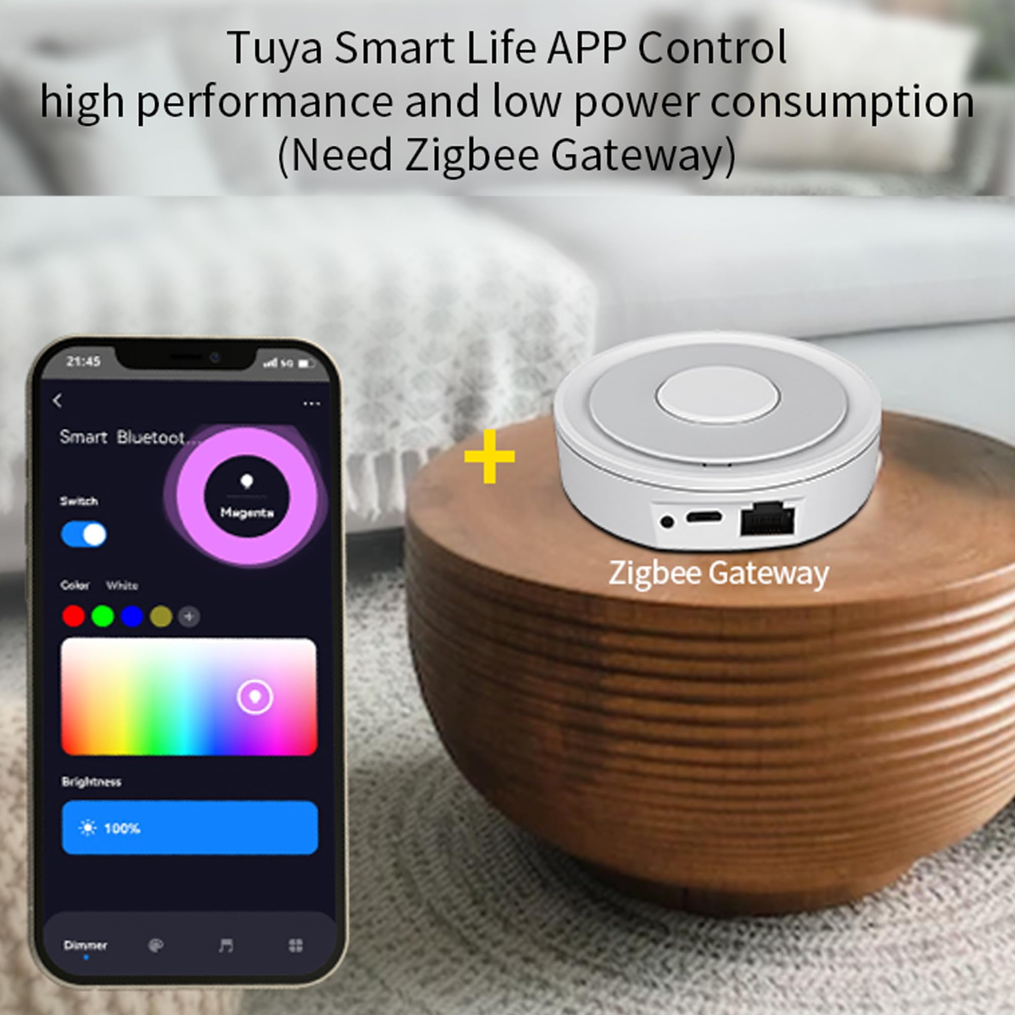 GIDEALED 30W Smart ZigBee LED Flood Light Outdoor RGBWW,ZigBee Hub Required for APP/Alexa Echo Voice Control RGB Color Changing Street Lamps,Garden Road Landscape Lighting