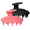 Black+Red, variant on Okaka Silicone Body Scrubber Exfoliating Shower Bath Brush 2 Pack (Grey & Pink)