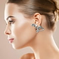 thumbnail image 2 of Valentine's Day Gifts for Woman Three-Dimensional Small Dinosaur Fashion Pierced Earrings Earrings Silver, 2 of 2