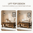 thumbnail image 6 of Renwick Modern Lift Top Coffee Table for Reception, Rustic Brown, 6 of 9
