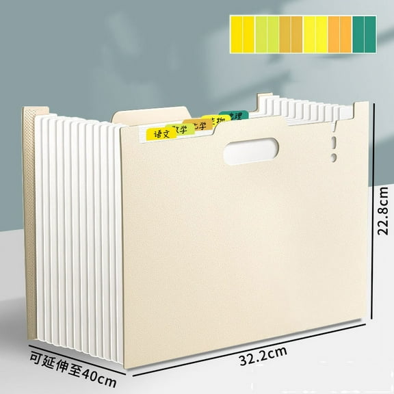 Organ Bag Portable Multi-Layer File Folder Large Capacity Document Storage Student Paper Organizer Accordion Expanding Filing Case for Office School Supply Home