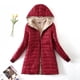 thumbnail image 4 of Chaqueta de algodón con capucha, cálida, de largo medio y polar de cordero para mujer, chaqueta de algodón de talla grande, 4 of 5
