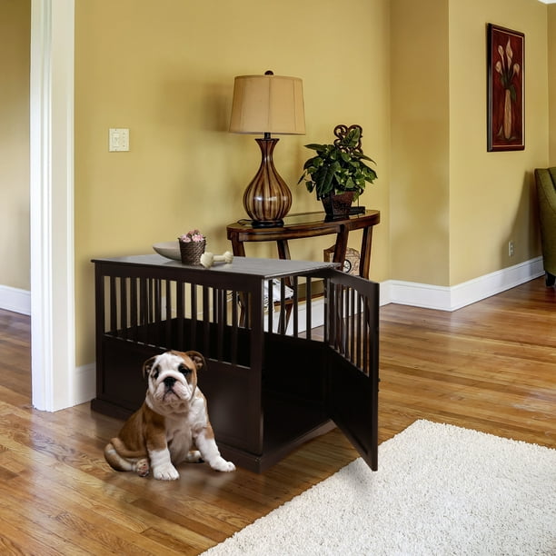 Crates are made for dogs that are familiar with crates and are less likely to chew. pet crate end table espresso