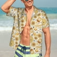 thumbnail image 7 of Bingfone Men's Short Sleeve Button Down Shirts Hawaiian Honey Honeycomb Printed Beach Shirt, 7 of 7