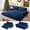 Blue, variant on 73.2" Futon Sofa Bed Queen Size, Pull Out Bed, 3-in-1 Convertible Sleeper Sofa with 2 Soft Pillows, Modern Velvet Futon Couch for Living Room, Small Space, Apartment, Bedroom, Black