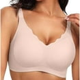 thumbnail image 1 of ManxiVoo Wireless Seamless Bralette for Women Full Coverage Support Comfortable Non Padded Everyday Wear Light Support Bra S Size Beige, 1 of 3