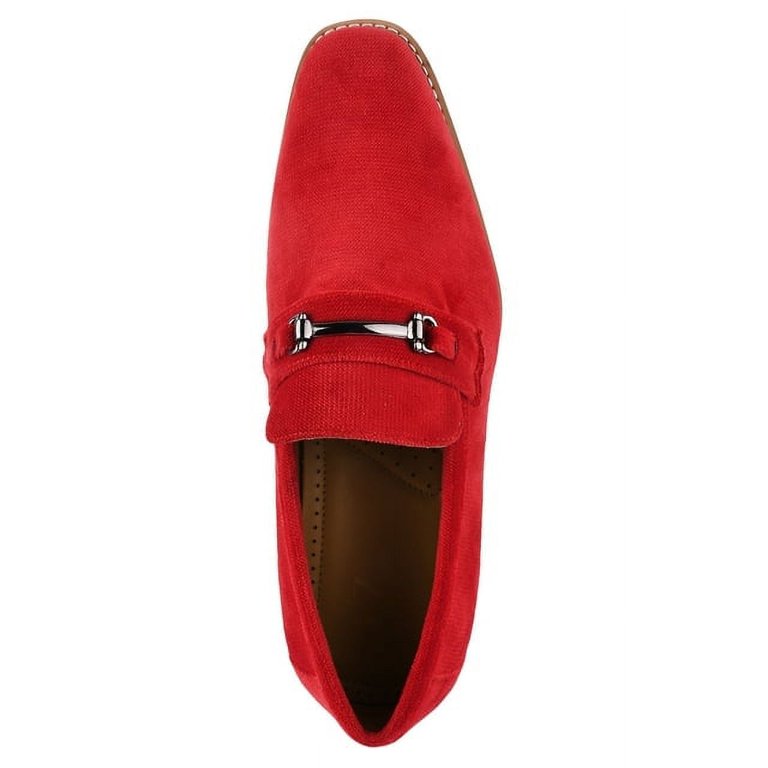 LIBERTYZENO Mens Classic Velvet slip on Loafer Shoes Red  display picture 1