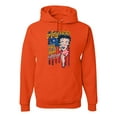 thumbnail image 1 of Wild Bobby, Betty Boop America Land of the Free Home of the Brave Betty Boop Unisex Hoodie Sweatshirt, Orange, X-Large, 1 of 5