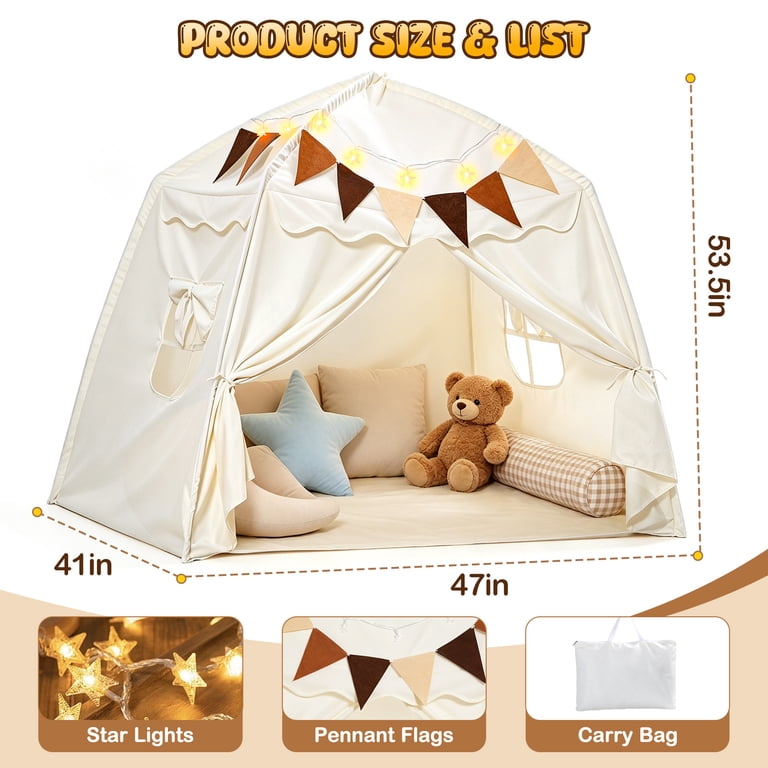 JoyStone Kids Play Tent with Star Lights and Flags, Pink photo 8