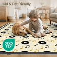 thumbnail image 4 of ODIKA 9'x12' Washable Area Rug Non-Shedding, Easy Care Record Retro Disc Repeating Album Round Cd Themed Music Vinyl Note Playful for Master Suite, California King, Under Bed, 4 of 7