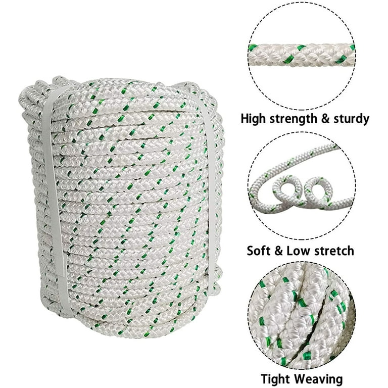 3/8 Inch x 100 Feet Double Braid Polyester Rope 4800Lbs Breaking