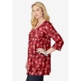 thumbnail image 3 of Woman Within Plus Size Perfect Printed Three-Quarter-Sleeve V-Neck Tunic, 3 of 6