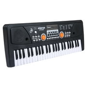 BIGFUN 49 Keys USB Electronic Organ Electric Piano with Microphone Black Digital Electronic Keyboard Built-in Stereo Speakers with 16 Tones 8 Rhythms 6 Demo Songs 5 Percussion Gift Musica