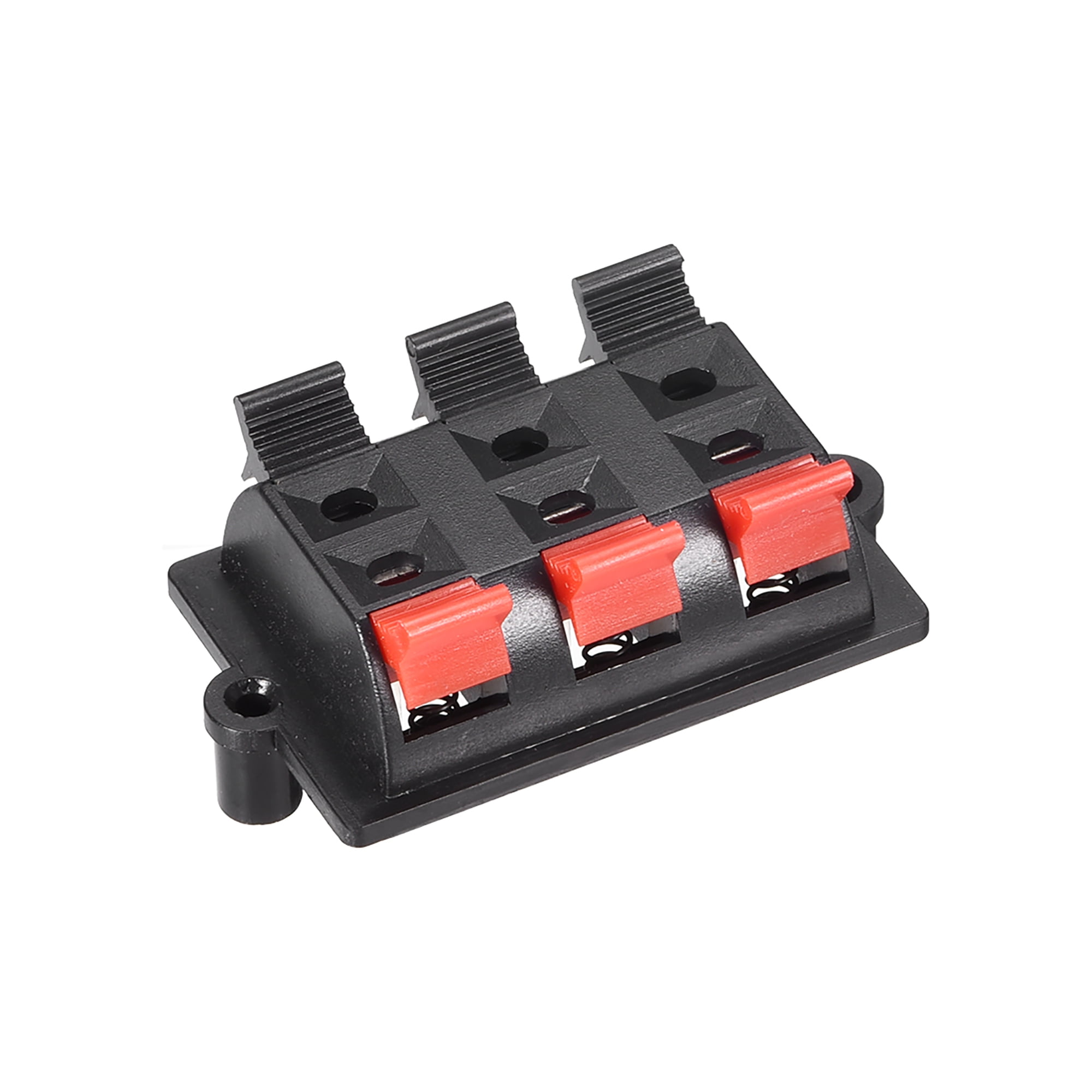 2 Row 6 Way Spring Speaker Terminal Clip Push Release Connector Audio