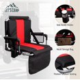 thumbnail image 2 of LET'S CAMP Folding Stadium Seat Bleacher Chair with Cup Holder, Mesh Bag and Hide Hooks, Portable Stadium Chair with Back and Cushion, 2 of 14