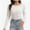 White, variant on Womens Long Sleeve Tops Casual Basics Fall Shirts Solid Crewneck T-Shirt
