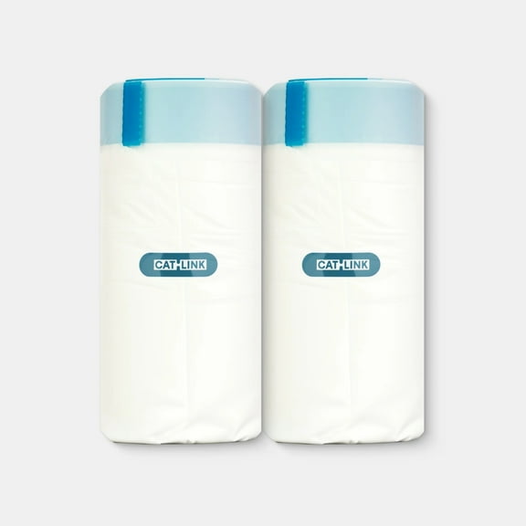 CATLINK Automatic Cat Litter Box Waste Bag,  for Open Top Self Clean Litter Box, Suitable for C08, Cat Litter Box Liners with Drawstring,  2 Rolls( 40 Count)