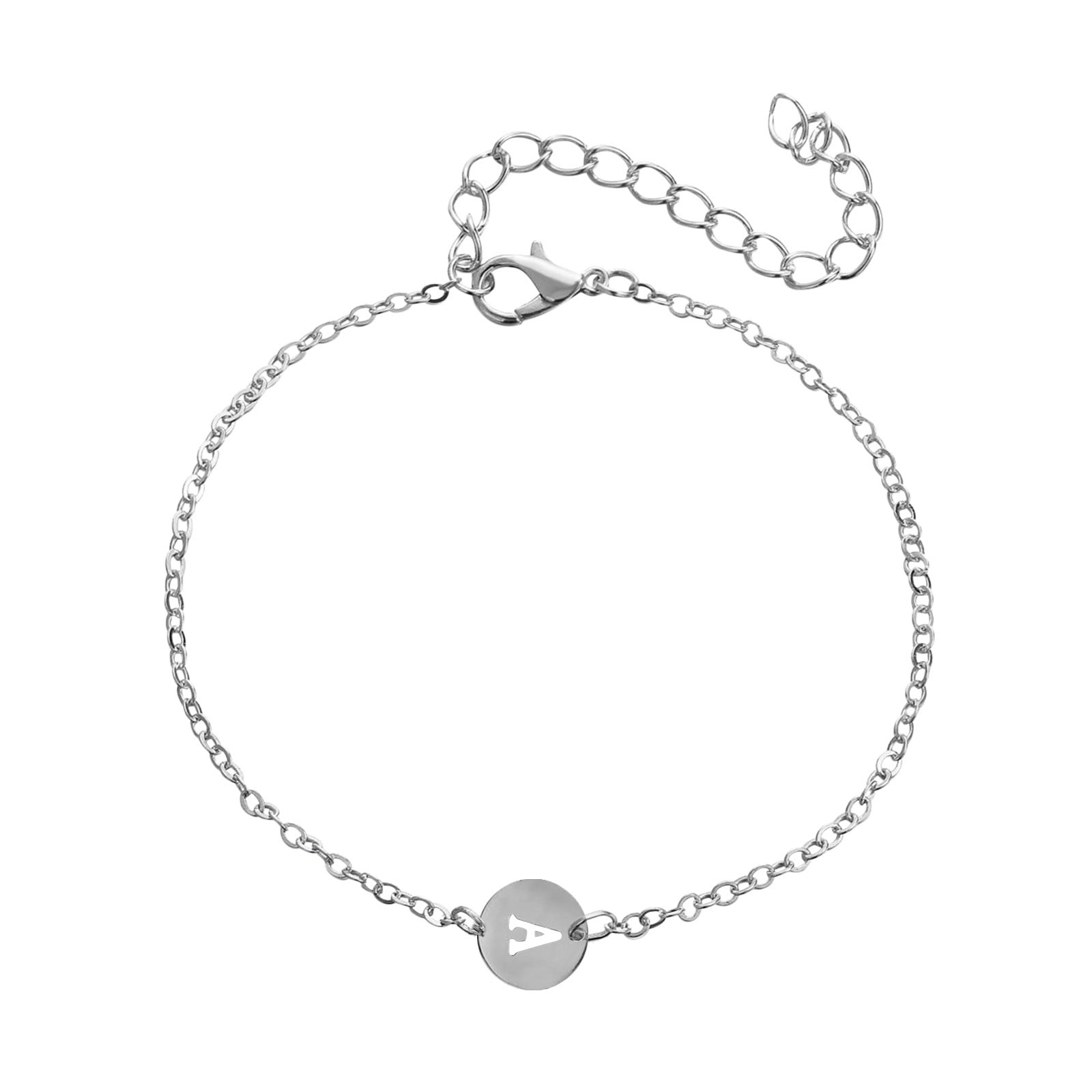 wozhidaoke bracelet for women personalized initial bracelet silver